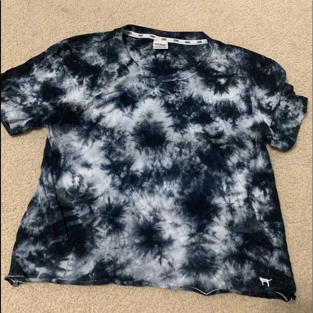 PINK tie-dye short sleeve top